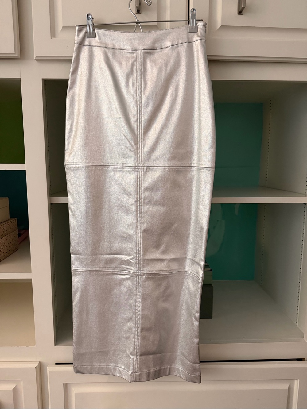 Faux Leather Long Skirt